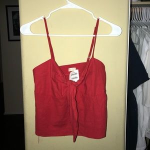 Red Brandy Melville Tie Front Cami